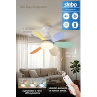 Sf-7708 3 Led Aydınlatmalı Sessiz Tavan Vantilatörü Kumandalı 6 Kanatlı Sf-7708 3 Led Aydınlatmalı Sessiz Tavan Vantilatörü Kumandalı 6 Kanatlı
