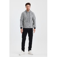 Monox Erkek Kapşonlu Kırçıllı 3 İplik Sweatshirt Antrasit Monox Erkek Kapşonlu Kırçıllı 3 İplik Sweatshirt Antrasit