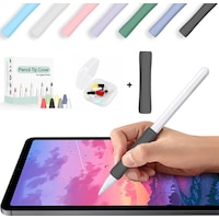 Apple Pencil 1-2 Nesil Pro Usb-c Uyumlu Soft Yumuşak Silikon Kalem Tutucu Ve 8'li Kalem Ucu Koruyucu Siyah Apple Pencil 1-2 Nesil Pro Usb-c Uyumlu Soft Yumuşak Silikon Kalem Tutucu Ve 8'li Kalem Ucu Koruyucu Siyah