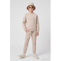 TOMMYLIFE Bej Standart Fit Basic Dikiş Detaylı Erkek Çocuk Eşofman Takım - 11325 TOMMYLIFE Bej Standart Fit Basic Dikiş Detaylı Erkek Çocuk Eşofman Takım - 11325