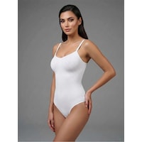 Kadın Dikişsiz Slip Body Ayarlanabilir Askılı String 3d Esnek Toparlayıcı Korse Beyaz Kadın Dikişsiz Slip Body Ayarlanabilir Askılı String 3d Esnek Toparlayıcı Korse Beyaz