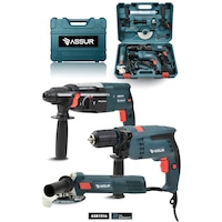 Assur Profesyonel ASR1216 Elektrikli Matkap + Taşlama + Kırıcı Delici + Hilti Mavi 3'lü Set Assur Profesyonel ASR1216 Elektrikli Matkap + Taşlama + Kırıcı Delici + Hilti Mavi 3'lü Set