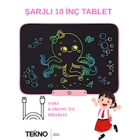 Grafik Çizim Ve Yazı Çocuk Tableti 10 İnç Pembe Şarjlı , Dijital Kalemli Renkli Tablet Usb Kablo Hediye Grafik Çizim Ve Yazı Çocuk Tableti 10 İnç Pembe Şarjlı , Dijital Kalemli Renkli Tablet Usb Kablo Hediye