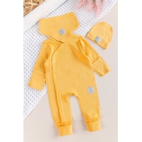 Babymod Kendinden Eldivenli Naturel Bebek Tulum Takım Sarı Babymod Kendinden Eldivenli Naturel Bebek Tulum Takım Sarı
