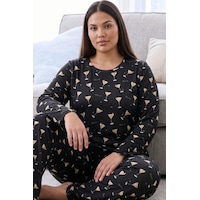 Siyah İnci Desenli Termal Kumaşlı Ultra Soft Yumuşak Büyük Beden Battal Boy Örme Pijama Takımı 26226710 Antrasit Siyah İnci Desenli Termal Kumaşlı Ultra Soft Yumuşak Büyük Beden Battal Boy Örme Pijama Takımı 26226710 Antrasit