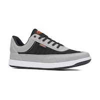 Günlük Erkek Sneaker Bağcıklı Hafif Rahat Fileli Hava Alabilen Yürüyüş Spor Ayakkabısı 014 Buz - Gri - Siyah