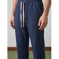 Danger Erkek Baggy Kalıp Beli Lastikli Pamuk Keten Görünümlü Pantolon Lacivert 1007dngr Danger Erkek Baggy Kalıp Beli Lastikli Pamuk Keten Görünümlü Pantolon Lacivert 1007dngr