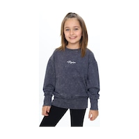 Toontoy Kız Çocuk Yıkamalı Nakışlı Sweatshirt Bordo Toontoy Kız Çocuk Yıkamalı Nakışlı Sweatshirt Bordo