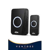 Siyah Kablosuz Kapı Zili Su Geçirmez Dış Mekan Uyumlu 36 Melodi Seçenekli Led Işıklı Siyah Kablosuz Kapı Zili Su Geçirmez Dış Mekan Uyumlu 36 Melodi Seçenekli Led Işıklı