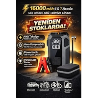 Merwish 16000mah 4'ü 1 Arada Akü Takviye Cihazı 2000a Hava Kompresörü Powerbank Led Fener Dijital Ekran Çantalı Merwish 16000mah 4'ü 1 Arada Akü Takviye Cihazı 2000a Hava Kompresörü Powerbank Led Fener Dijital Ekran Çantalı