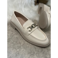 Günlük Kadın Loafer Makosen Klasik Alçak Topuklu Desenli Taban Zincirli Oval Burunlu Ayakkabı 150 Bej Günlük Kadın Loafer Makosen Klasik Alçak Topuklu Desenli Taban Zincirli Oval Burunlu Ayakkabı 150 Bej