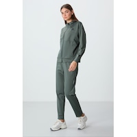 Tommy Life Çağla Kapüşonlu Gizli Cep Detaylı Standart Kalıp Kadın Eşofman Takımı - 95306 Çağla