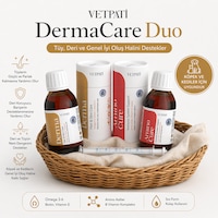 Vetpati Dermacare Duo Kedi Köpek Aminoasit & Vitamin Kompleksi + Deri & Tüy Destek Şurup Parlak Tüy, Sağlıklı Cilt Ve Genel Bakım Seti Vetpati Dermacare Duo Kedi Köpek Aminoasit & Vitamin Kompleksi + Deri & Tüy Destek Şurup Parlak Tüy, Sağlıklı Cilt Ve Genel Bakım Seti