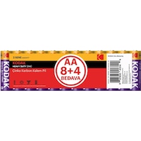 Kodak AAHZ-8+4 R6 Heavy Duty Zınc AA Kalem Pil 12'li Kodak AAHZ-8+4 R6 Heavy Duty Zınc AA Kalem Pil 12'li