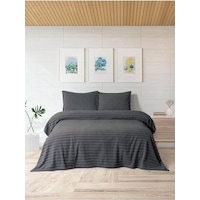 Merinos Modern Line Twist 3 Parça Çift Kişilik Battaniye Seti - A Antrasit Merinos Modern Line Twist 3 Parça Çift Kişilik Battaniye Seti - A Antrasit