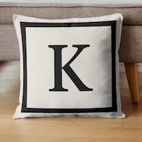 Harfli Kırlent Kılıfı - K Harfi - Dekoratif Kırlent Kılıfı Krem Harfli Kırlent Kılıfı - K Harfi - Dekoratif Kırlent Kılıfı Krem