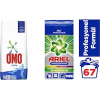 Omo Active Kusursuz Leke Çıkarma 10 KG + Ariel Profesyonel Parlak Renkler 10 KG Omo Active Kusursuz Leke Çıkarma 10 KG + Ariel Profesyonel Parlak Renkler 10 KG