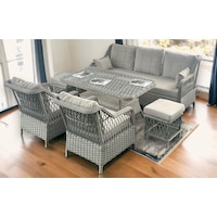 Petra Rattan 3 1 1 Masa 2puf Bahçe Balkon Mobilyası,vizon