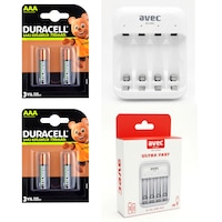 Duracell 750mah Şarjlı Aaa İnce Kalem Pil 4 Adet + Avec Ultra Hızlı Pil Şarj Cihazı Duracell 750mah Şarjlı Aaa İnce Kalem Pil 4 Adet + Avec Ultra Hızlı Pil Şarj Cihazı