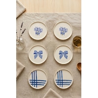 Blue Gift 6 Lı Seramik Pasta Tabağı 20 Cm Mavi Desenli 6 Kişilik Tatlı Sunum Servis Tabak Seti Beyaz Blue Gift 6 Lı Seramik Pasta Tabağı 20 Cm Mavi Desenli 6 Kişilik Tatlı Sunum Servis Tabak Seti Beyaz