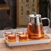 Orosilikat Cam Çelik Süzgeçli Ve Kapaklı Oval Demlik 750 ML İpek Şeffaf Orosilikat Cam Çelik Süzgeçli Ve Kapaklı Oval Demlik 750 ML İpek Şeffaf