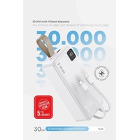 Taşınabilir 30.000 Mah Powerbank 22.5w Pd Hızlı Şarj, Led Gösterge, Android & Apple Uyumlu iOS Beyaz Taşınabilir 30.000 Mah Powerbank 22.5w Pd Hızlı Şarj, Led Gösterge, Android & Apple Uyumlu iOS Beyaz