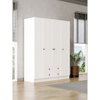 Kuzeylife Elegante Modern Tasarımlı Membran Kapaklı 4 Kapılı Gardırop (52cm Derinlik) Kuzeylife Elegante Modern Tasarımlı Membran Kapaklı 4 Kapılı Gardırop (52cm Derinlik)