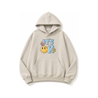 Herkesemoda İt's Ok Baskılı Kapüşonlu 2 İplik Şardonlu Sweatshirt Bej Herkesemoda İt's Ok Baskılı Kapüşonlu 2 İplik Şardonlu Sweatshirt Bej
