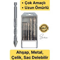 Elmas Premium Ahşap Metal Sac Demir Çelik Delebilen Çok Amaçlı Matkap Ucu Seti 5 Parça Kırılmaz
