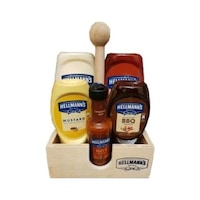 Hellmann's 5'li Sos Paketi Ahşap Tepsi Hellmann's 5'li Sos Paketi Ahşap Tepsi