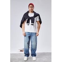 Cedy Denim Cedy Denım Yüksek Kalite Erkek Yüksek Bel Skater Baggy Jeanpantolon C362 Açık Mavi