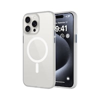 Apple iPhone 15 Pro Uyumlu Mat Arka Yüzey Wireless Şarj Özellikli Flet Magsafe Kıl Beyaz Beyaz