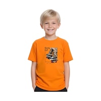 Fyk Kids Erkek Çocuk Yuvarlak Yaka Skate Out Baskılı T-shirt Turuncu Fyk Kids Erkek Çocuk Yuvarlak Yaka Skate Out Baskılı T-shirt Turuncu