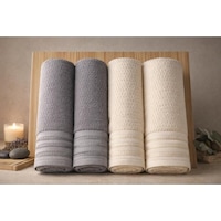 Özdilek Quadruple Gri-açık Sarı Best Set Hamam Takımı Özdilek Quadruple Gri-açık Sarı Best Set Hamam Takımı