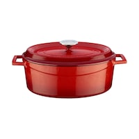 Lava Döküm Oval Tencere 23x29cm. Trendy Serisi Ölçü - Kırmızı Kırmızı Lava Döküm Oval Tencere 23x29cm. Trendy Serisi Ölçü - Kırmızı Kırmızı