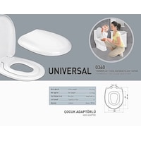 Nkp Universal Thermoplast Yavaş Kapanan Klozet Kapağı Çocuk Adaptörlü - NKP0340 Nkp Universal Thermoplast Yavaş Kapanan Klozet Kapağı Çocuk Adaptörlü - NKP0340