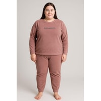 Pemilo Kadın 13212 Büyük Beden Kadife Pijama Takımı Pudra Pudra Pemilo Kadın 13212 Büyük Beden Kadife Pijama Takımı Pudra Pudra