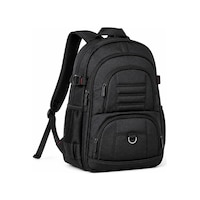 Unisex Siyah 5 Cepli Suya Dayanıklı Sırt Çantası Seyahat Outdoor Ve Günlük Kullanım
