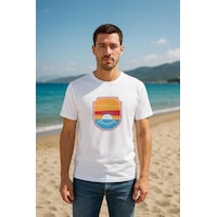 Markapia Man Erkek Bisiklet Yaka %100 Pamuk Köyceğiz Baskılı Kısa Kollu T-shirt Beyaz S Markapia Man Erkek Bisiklet Yaka %100 Pamuk Köyceğiz Baskılı Kısa Kollu T-shirt Beyaz S