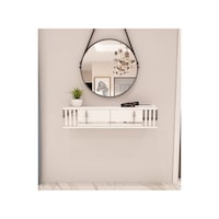 Perla 90 Cm Duvara Monte 2 Kapaklı Raflı Makyaj Masası Dresuar Beyaz-gümüş Beyaz-gümüş Perla 90 Cm Duvara Monte 2 Kapaklı Raflı Makyaj Masası Dresuar Beyaz-gümüş Beyaz-gümüş