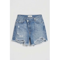 it's basic Kadın Mavi 10s6-4 Relax Fit Kemer Detaylı Denim Şort it's basic Kadın Mavi 10s6-4 Relax Fit Kemer Detaylı Denim Şort