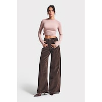Kadın Kahverengi 26w5-136 Palazzo Fit Esnek İnce Fitilli Velvet Kadife Kumaş Pantolon Kadın Kahverengi 26w5-136 Palazzo Fit Esnek İnce Fitilli Velvet Kadife Kumaş Pantolon