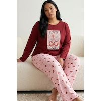 Siyah İnci Pamuklu Likralı Büyük Beden Battal Boy Örme Pijama Takım 26240895 Bordo Siyah İnci Pamuklu Likralı Büyük Beden Battal Boy Örme Pijama Takım 26240895 Bordo