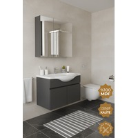 Teta Home Kahire 80 Cm Mdf Banyo Dolabı Seti Antrasit Teta Home Kahire 80 Cm Mdf Banyo Dolabı Seti Antrasit