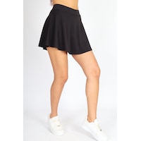 Soft&Basic Bol Kesim İçi Taytlı Cep Detaylı Sporcu Şort Etek Siyah Soft&Basic Bol Kesim İçi Taytlı Cep Detaylı Sporcu Şort Etek Siyah