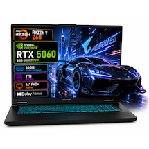 Gigabyte A16 3VHK3TR894SD R7-260 16 GB 1 TB SSD RTX5060 16" Dos FHD Dizüstü Bilgisayar