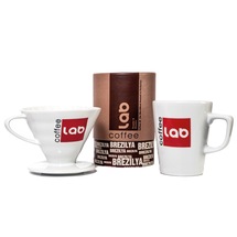 Coffee Lab Brezilya Çekirdek Kahve 250 G + V60 Dripper Kupa Seti