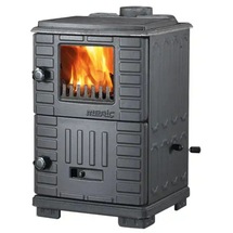 MERİÇ MAT SİYAH TURBO DÖKÜM BÜYÜK CAMLI ŞÖMİNE SOBA UYUYAN KÖMÜR