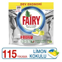 Fairy Platinum Limon Kokulu Bulaşık Makinesi Deterjanı 115 Tablet