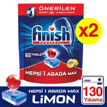 Finish Hepsi Bir Arada 130 Tablet Bulaşık Makinesi Deterjanı Limo